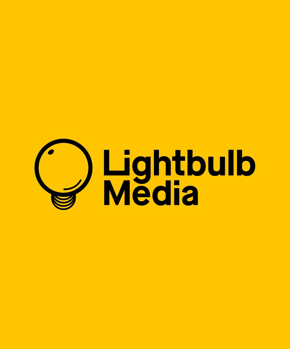 Lightbulb media logo in yellow