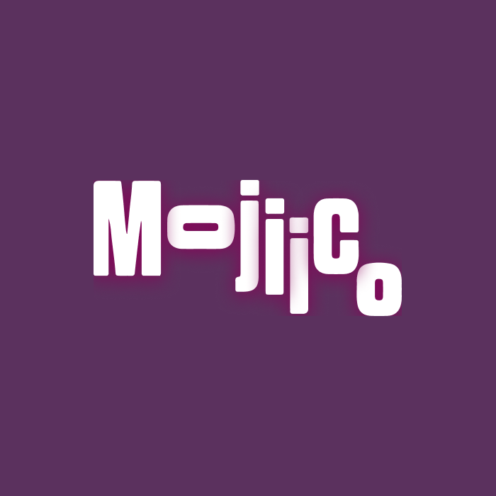 Card depicting the MojiiCo logo in white against a purple background